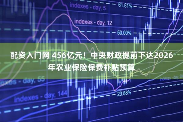 配资入门网 456亿元！中央财政提前下达2026年农业保险保费补贴预算