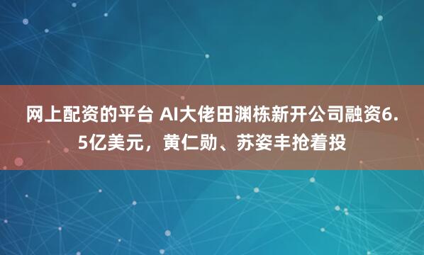 网上配资的平台 AI大佬田渊栋新开公司融资6.5亿美元，黄仁勋、苏姿丰抢着投